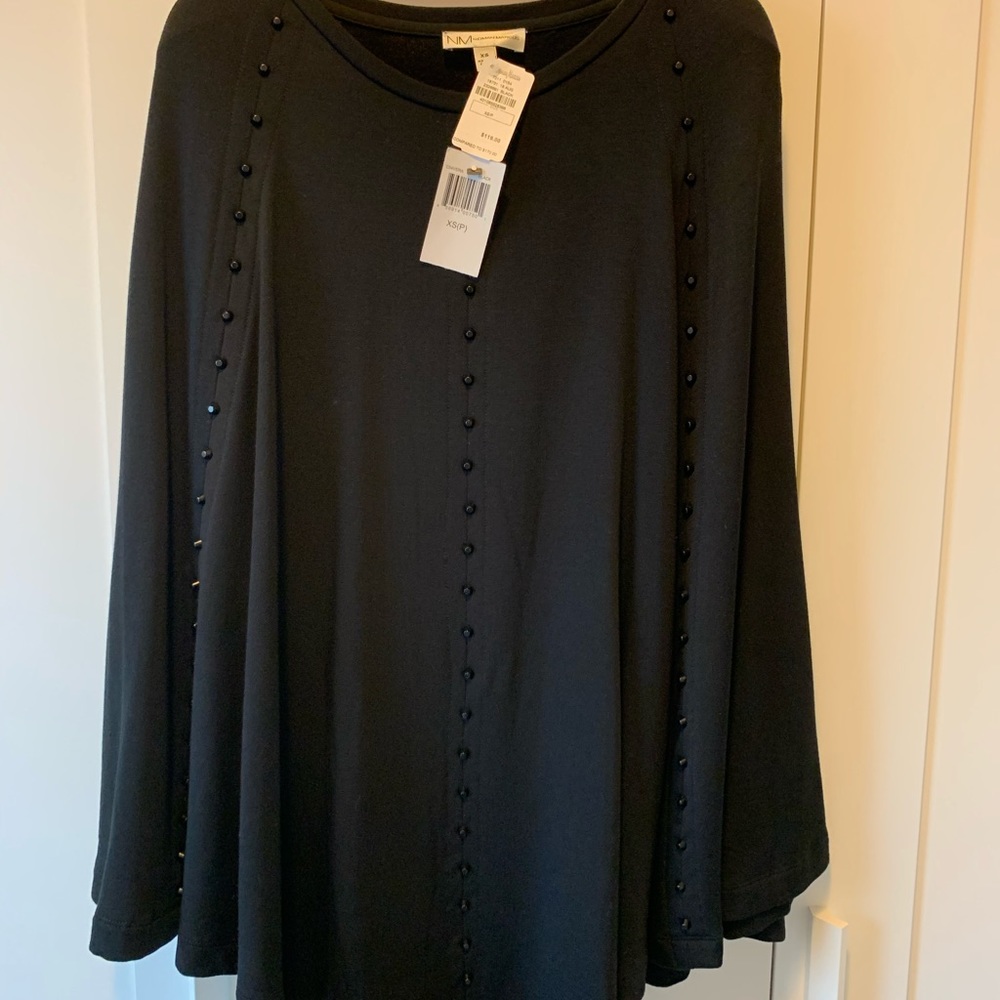 NM Black Studded Poncho - Picture 2 of 8